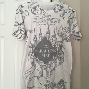 Harry Potter Marauders Map T Shirt Tee White 🔮